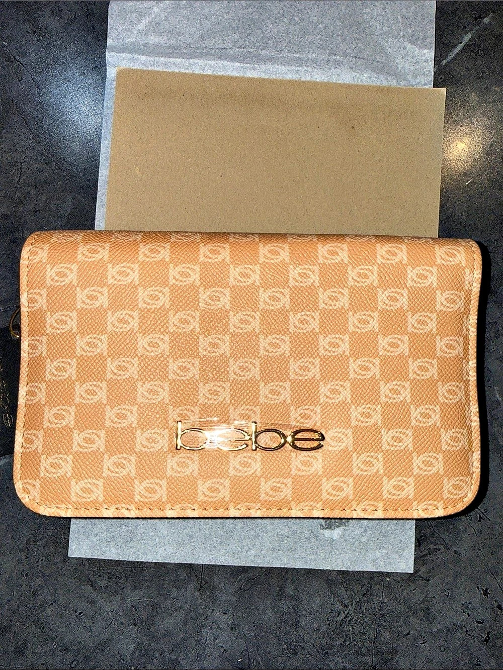 bebe Edo Crossbody Clutch in Orange NWT